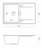 Quadron OWEN 111 GraniteQ zlewozmywak z syfonem Push 2 Open 1-komorowy z/o (760x500x215; kom. 330x430) silver stone / elementy stalowe HQO7650U5BS